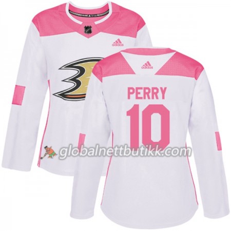 Anaheim Ducks Hockeydrakt Corey Perry 10 2017-2018 Hvit Rosa Fashion Adidas Authentic - Dame